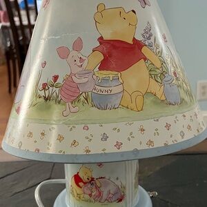 Winnie the Pooh and Piglet Lamp with Blue Base